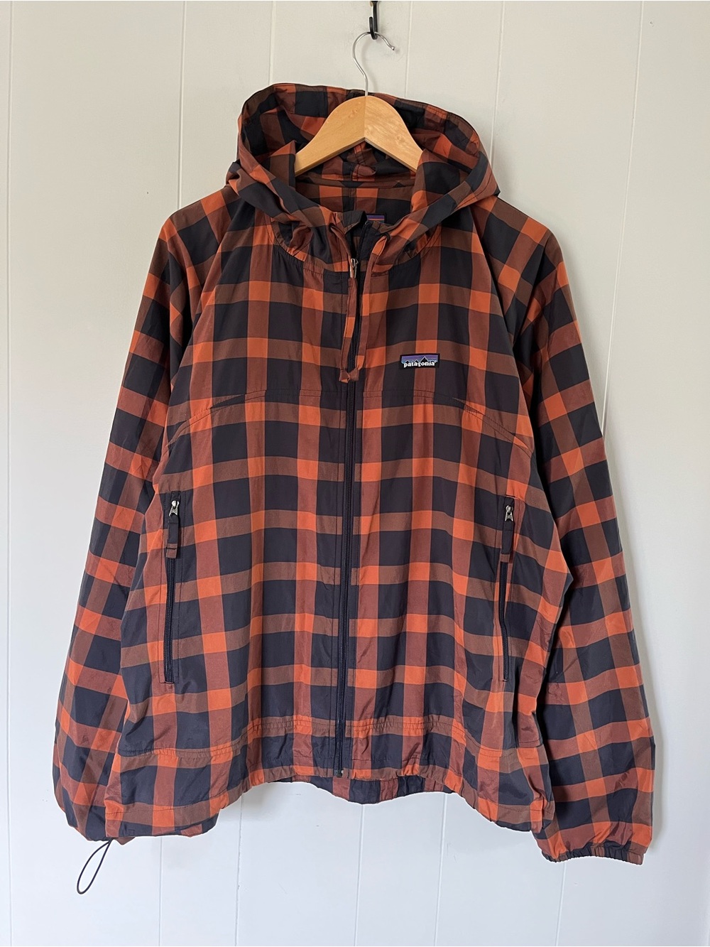 Patagonia First Sun Jacket 28180 Orange Check Plaid Patterned